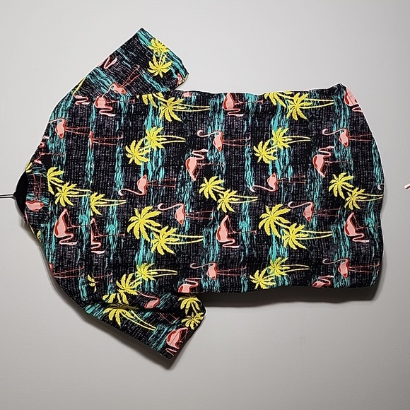 Men's Hawaiian Shirt Flamingos Vacation Tropical Large - Picture 4 of 4